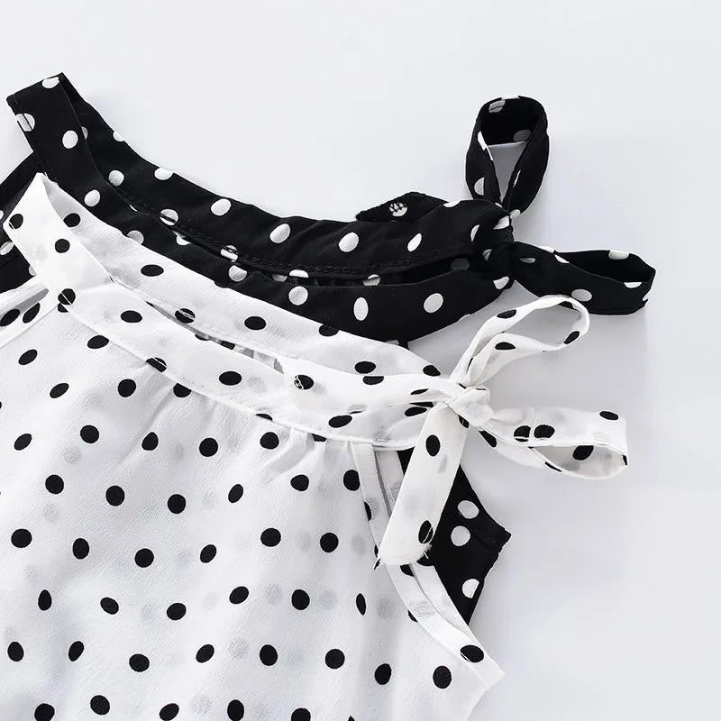 Polka Dot Chiffon Suit