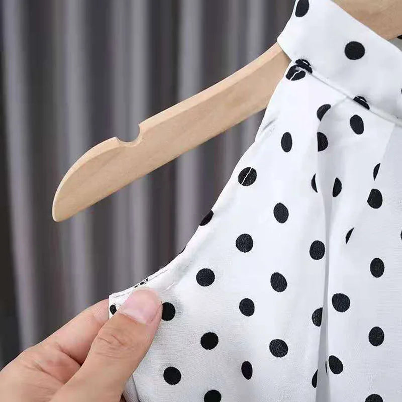 Polka Dot Chiffon Suit