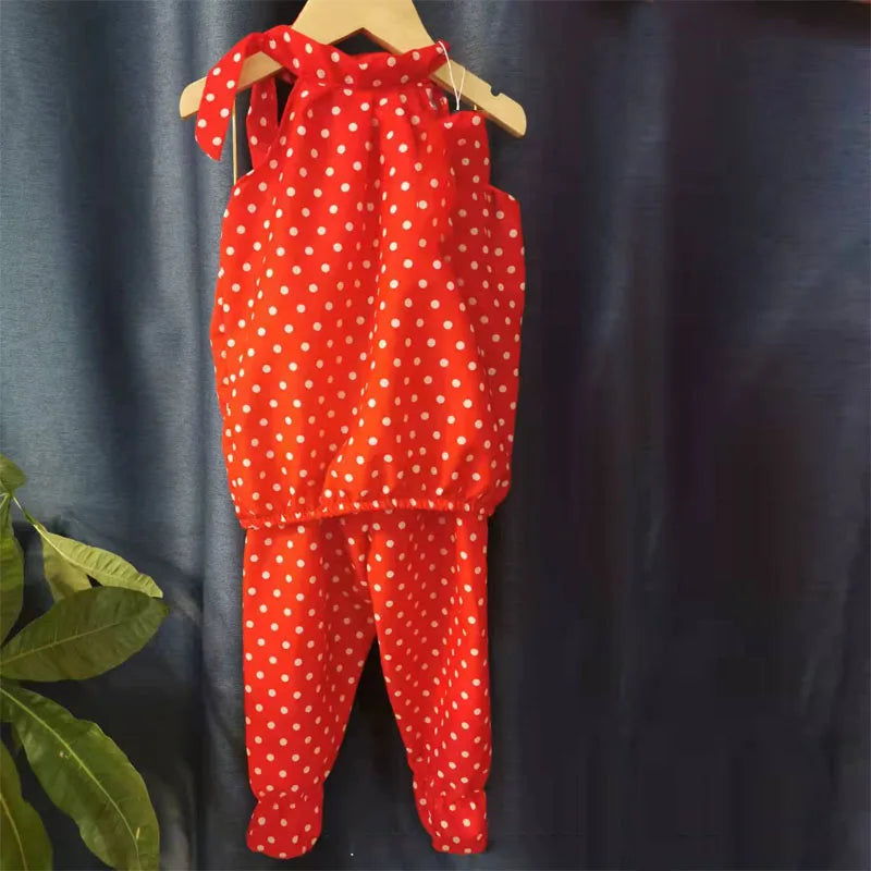 Polka Dot Chiffon Suit