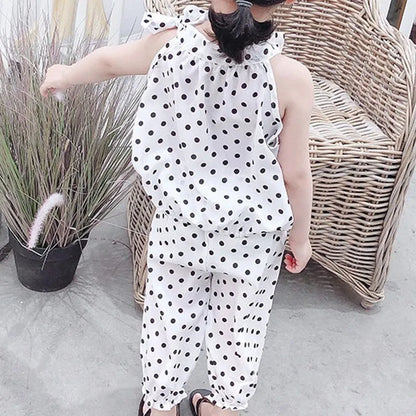 Polka Dot Chiffon Suit