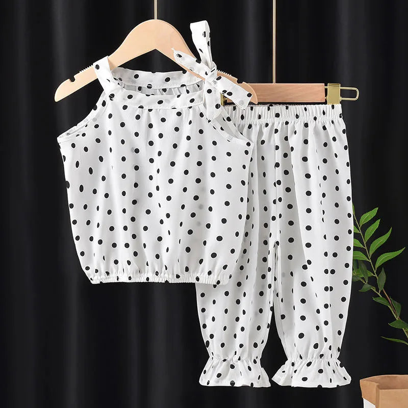 Polka Dot Chiffon Suit