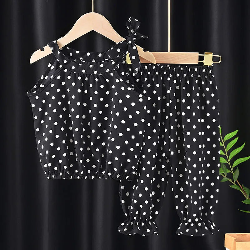 Polka Dot Chiffon Suit