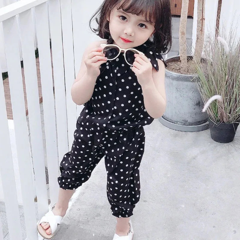 Polka Dot Chiffon Suit