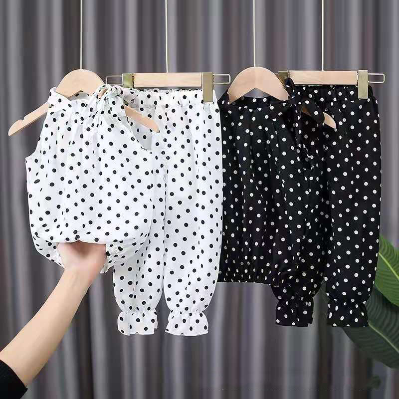 Polka Dot Chiffon Suit