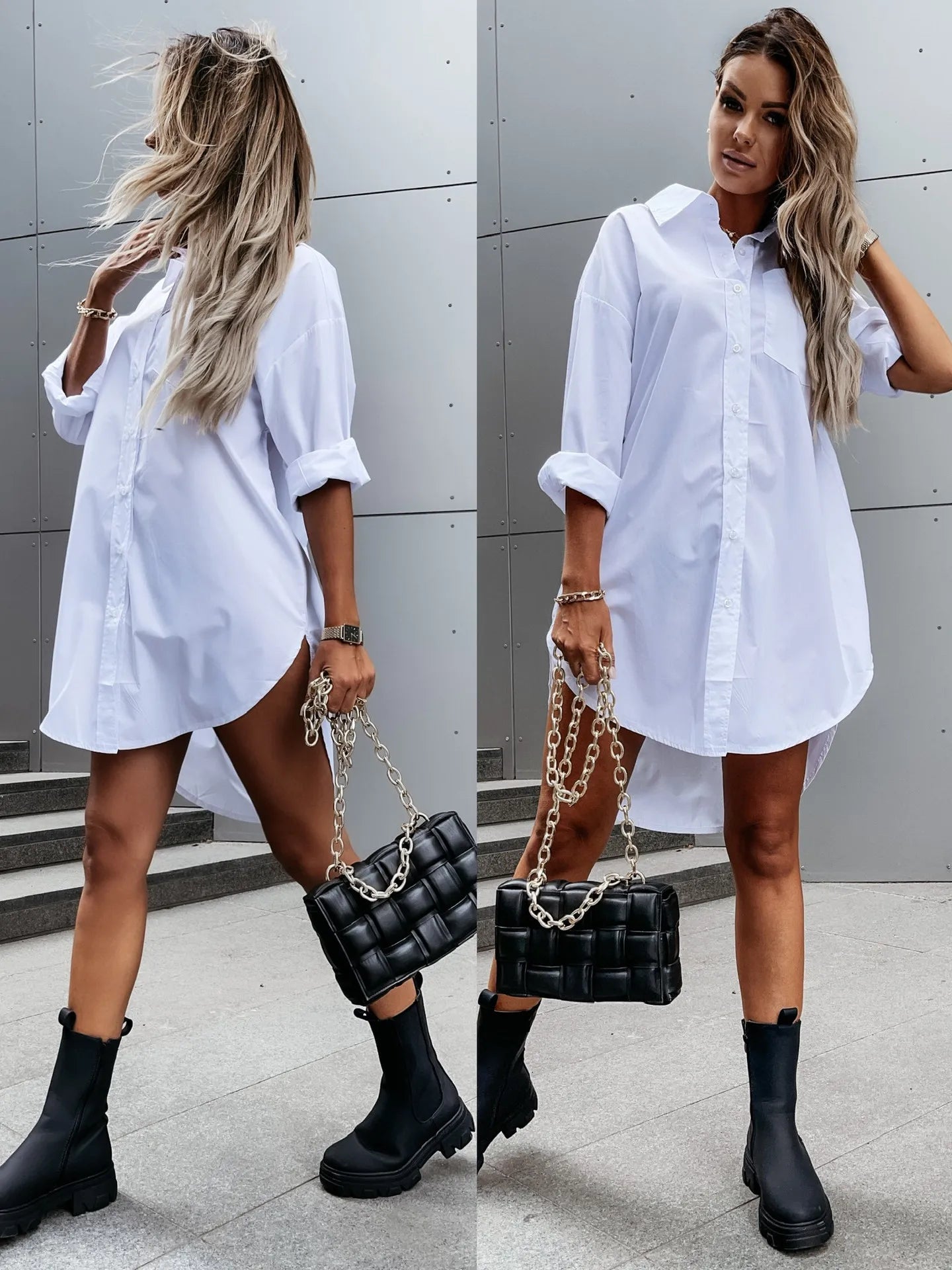 White Blouse Long Top