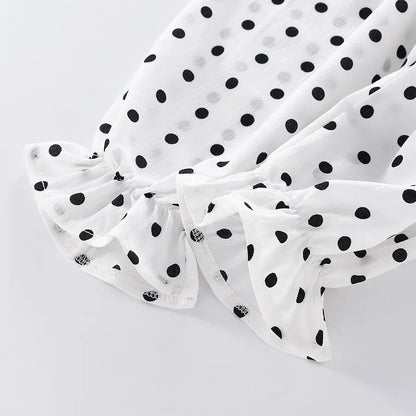 Polka Dot Chiffon Suit